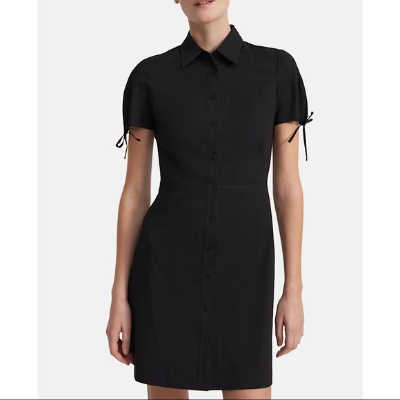 NWT Theory Fitted Button Down Shirt Dress in Stretch Linen